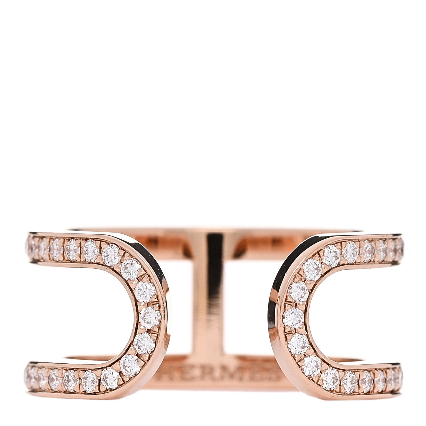 18K Rose Gold Diamond MM Ever Chaine D'Ancre Ring 52 6