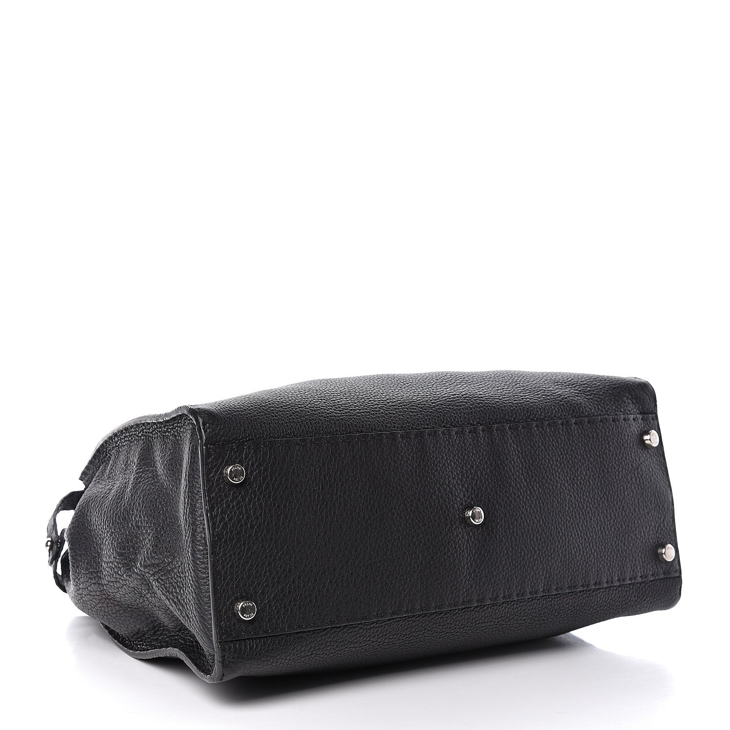 Fendi Cuoio Romano Selleria Bi-Color Large Peekaboo Iconic Satchel Black Mou 4 of 15