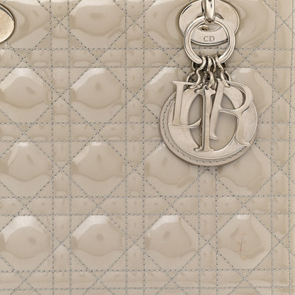 Christian Dior Pearlized Patent Cannage Medium Lady Dior Grey 8 of 12