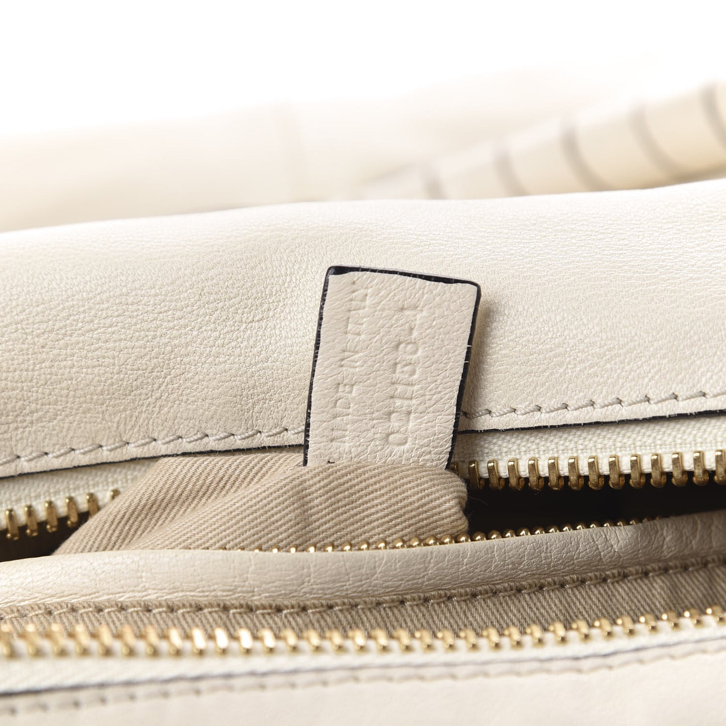 Calfskin Large Perforated Marcie Satchel Porcelain