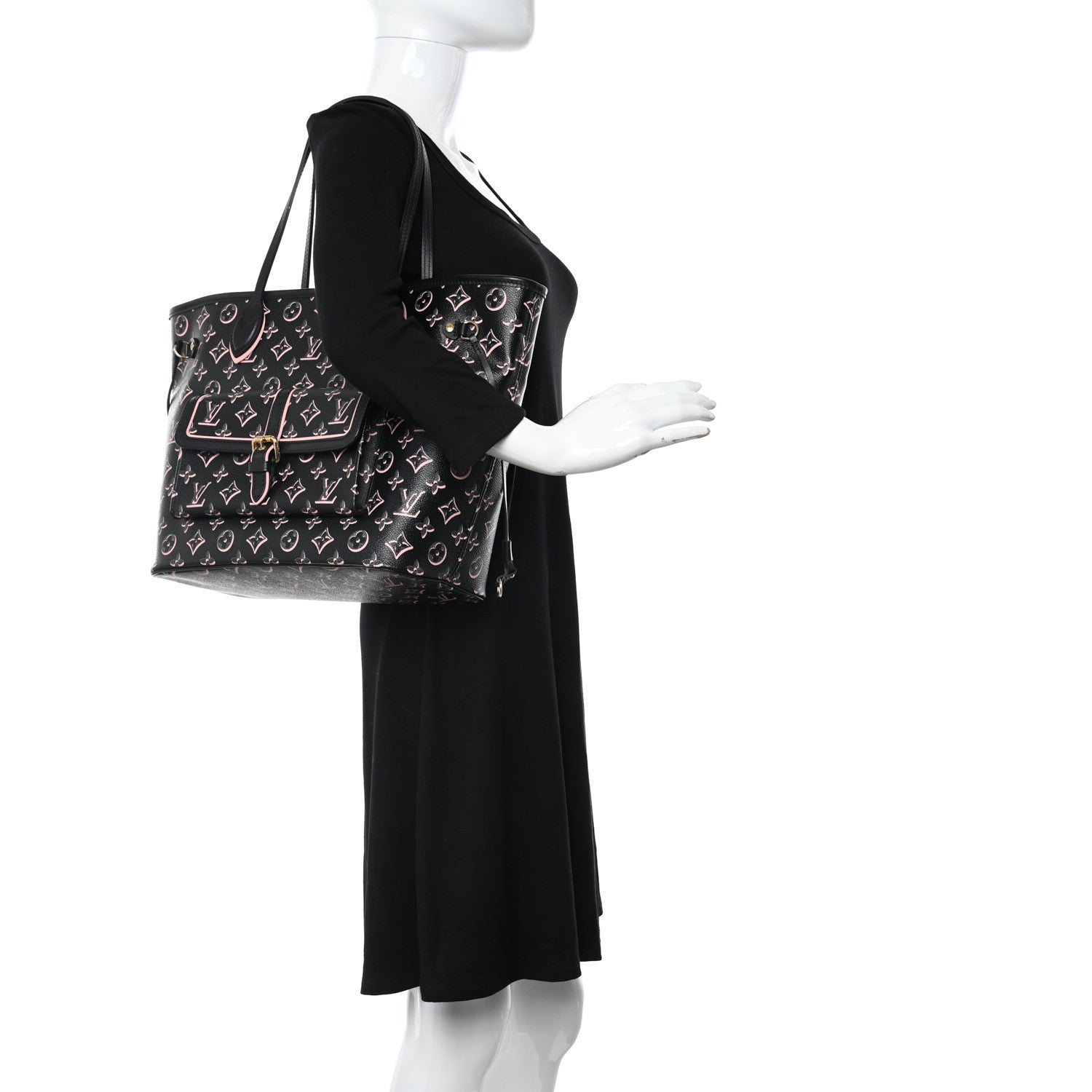 Louis Vuitton Monogram Fall For You Neverfull MM Black 2 of 10