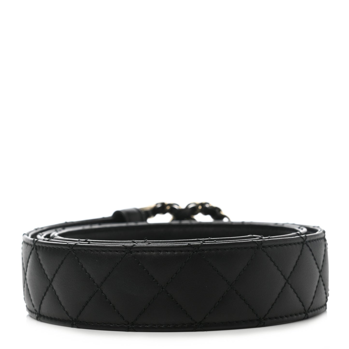 Lambskin Quilted CC Chain Belt 85 34 Black