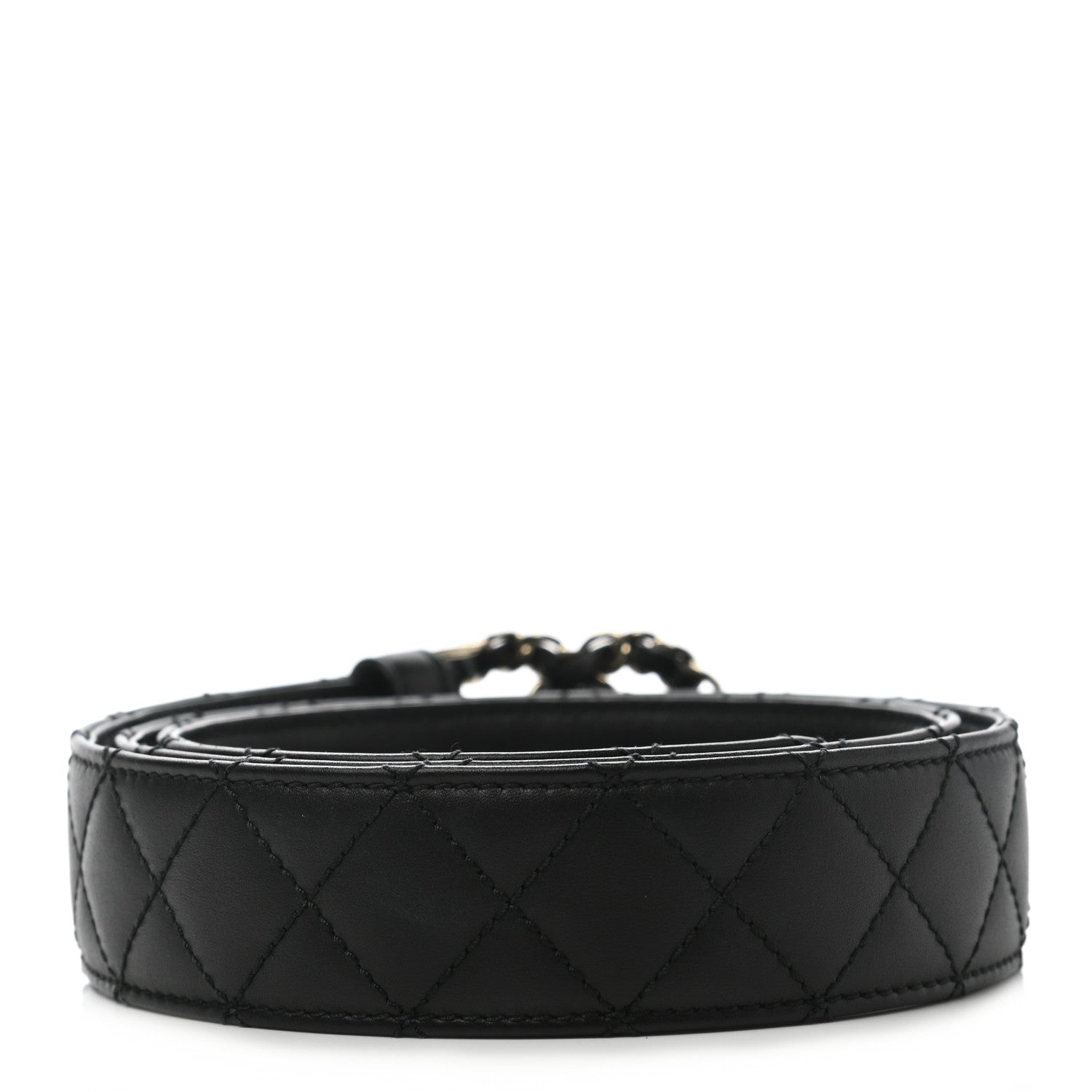 Chanel Lambskin Quilted CC Chain Belt 85 34 Black 2 of 8