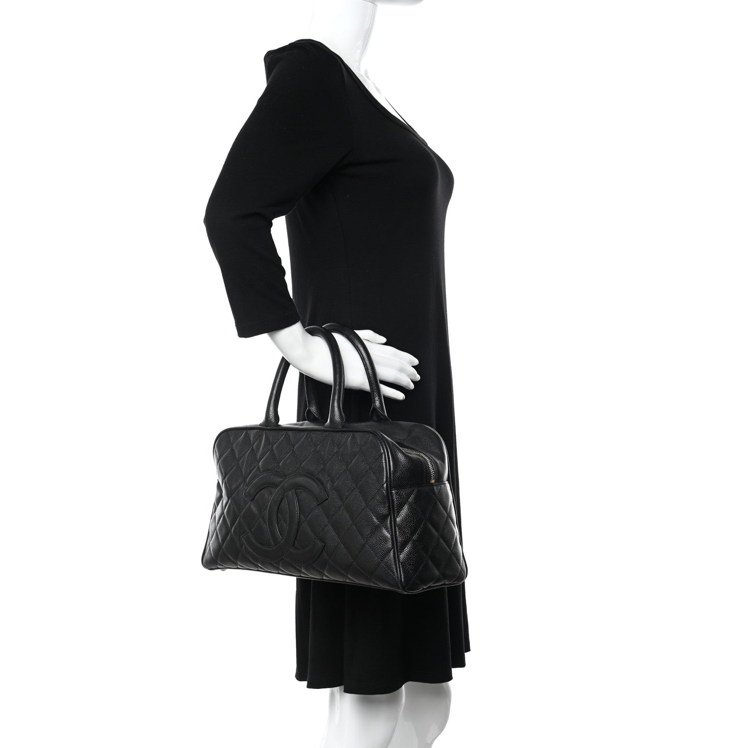 Chanel Caviar Quilted Large Bowler Black 2 of 11