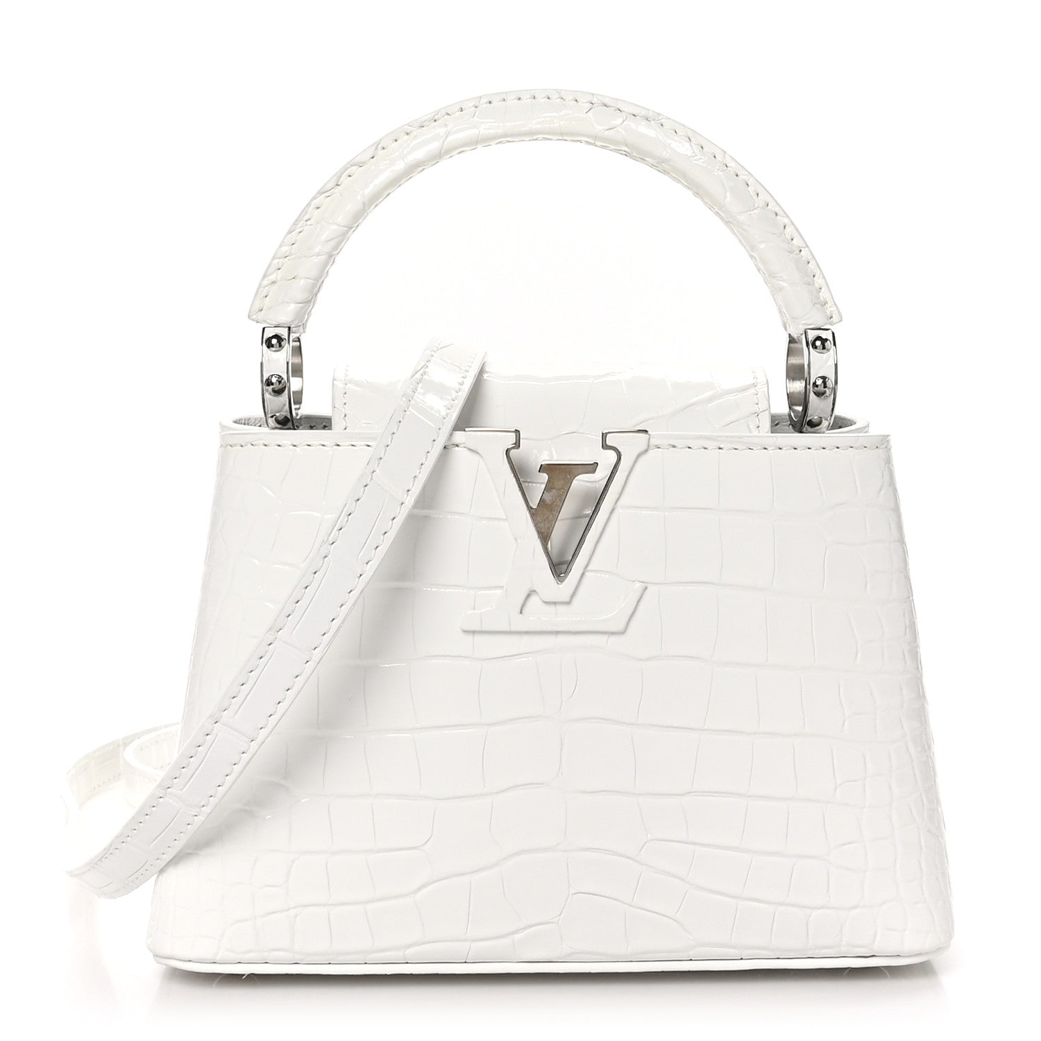 Louis Vuitton Crocodile Mini Capucines White 1 of 9