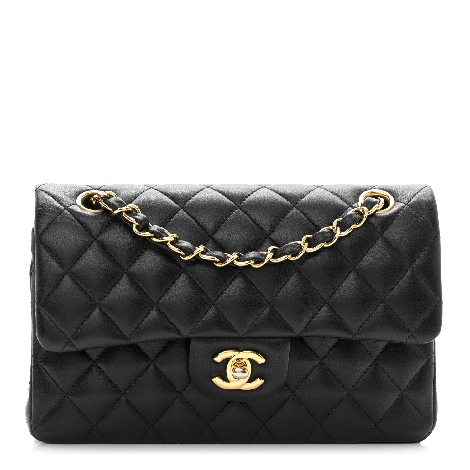 Chanel Lambskin Quilted Small Double Flap Black 1 of 10