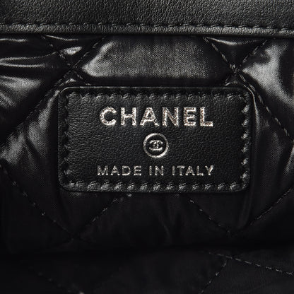 Chanel Striped Canvas Deauville Pouch Clutch Black 6 of 8