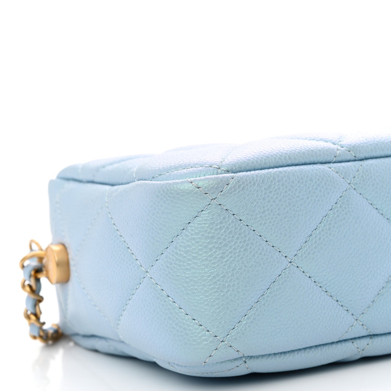 Chanel Iridescent Caviar Quilted Mini My Perfect Camera Case Light Blue 9 of 10