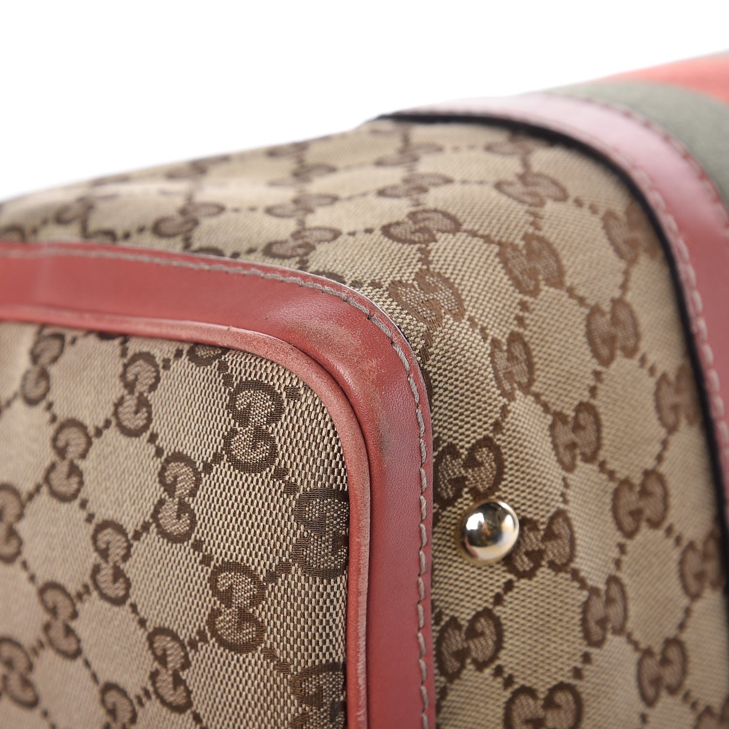 Gucci Monogram Vintage Web Medium Boston Pink 12 of 15