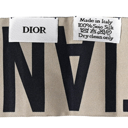 Christian Dior Silk Oblique Mitzah Scarf Blue 3 of 3