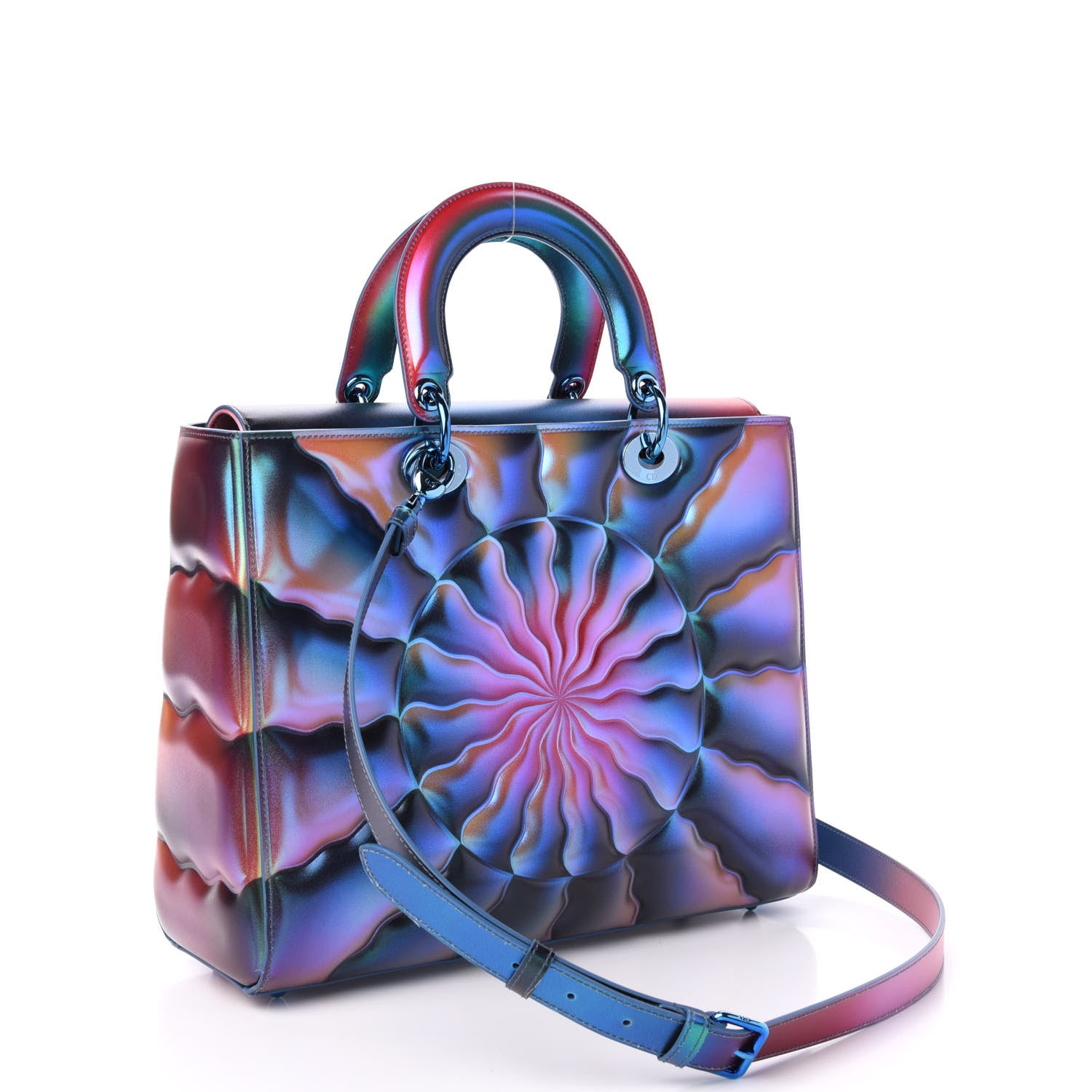 Christian Dior Metallic Iridescent Calfskin Large Judy Chicago Lady Art Multicolor 3 of 11