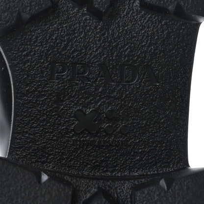 Prada Spazzolato Triangle Logo Monolith Pointy 55mm Loafers 37 Black 9 of 9
