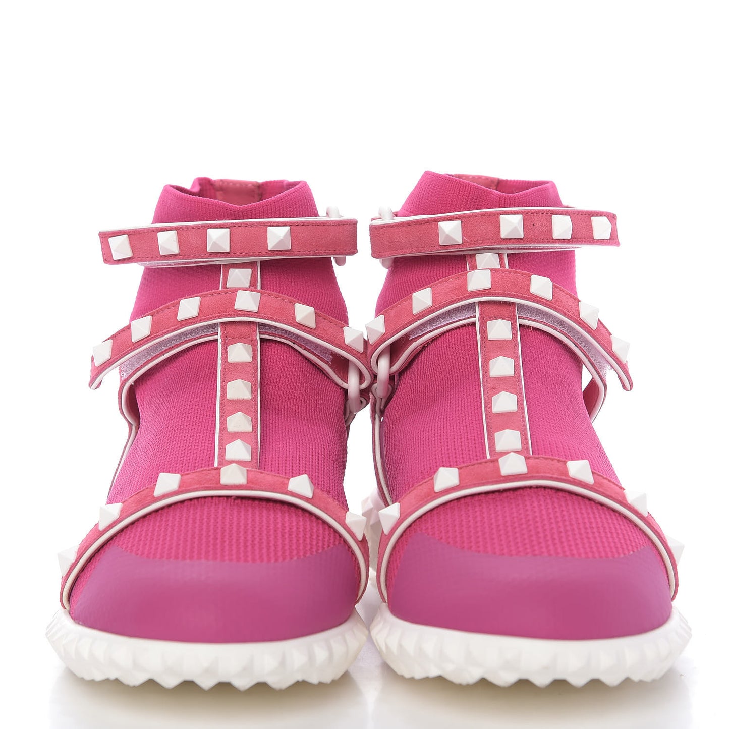 Body Tech Knit Free Rockstud Sock High Top Sneakers 37.5 Shadow Pink Optic White