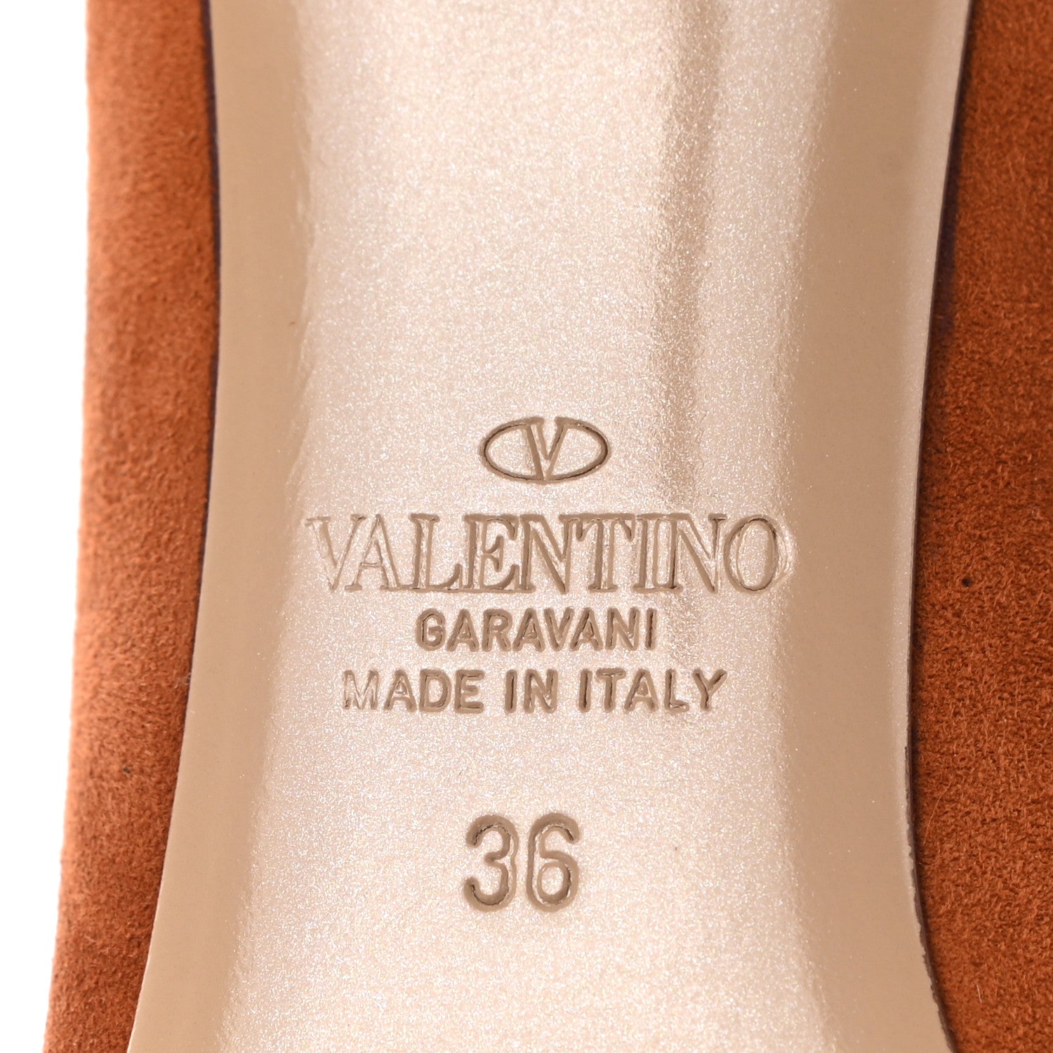 Valentino Garavani Suede Rockstud 85mm Pumps 36 Camel 6 of 10