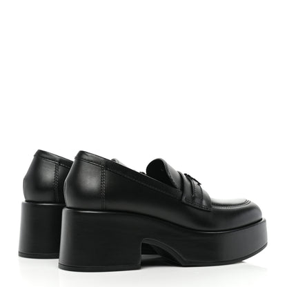 Chanel Calfskin CC Platform Loafers 35 Black 4 of 8