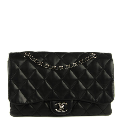 Chanel Lambskin Quilted Large 3 Flap Black 1 of 8
