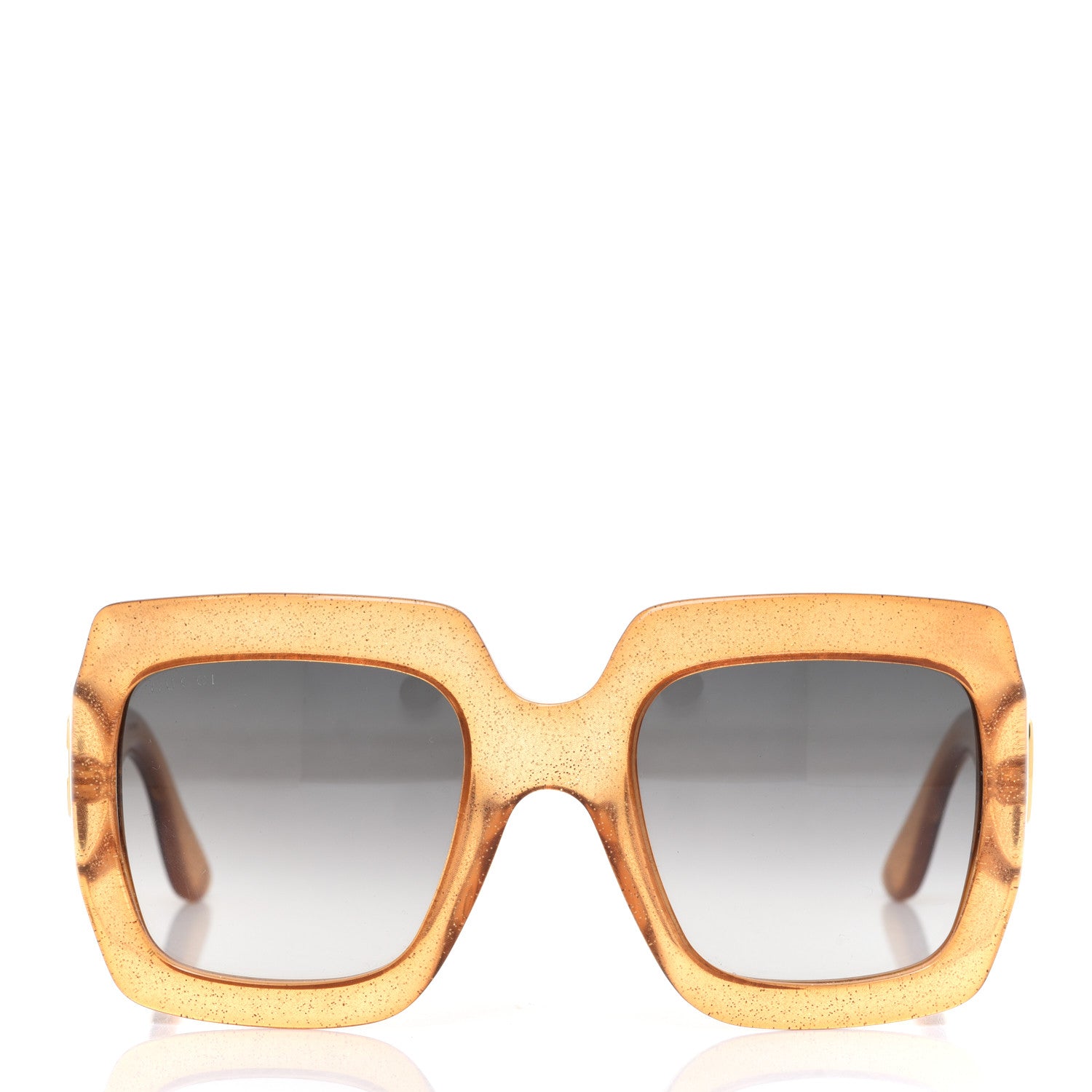 Gucci Acetate Square Frame Sunglasses GG0053S Glitter Gold 2 of 7