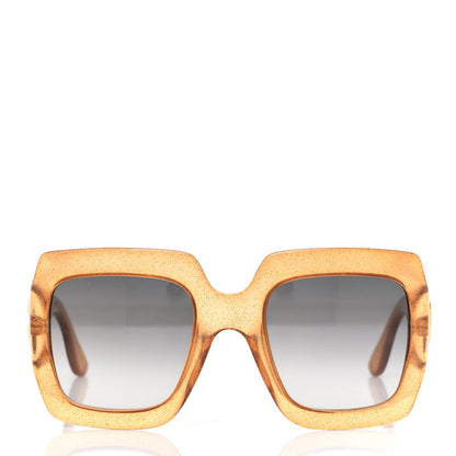 Gucci Acetate Square Frame Sunglasses GG0053S Glitter Gold 2 of 7