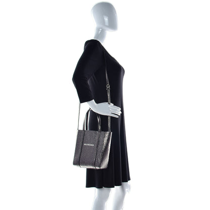 Balenciaga Textured Patent Calfskin XXS Everyday Tote Black 3 of 10