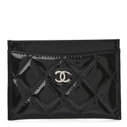 Chanel Patent Calfskin Quilted Card Holder Black 1 of 8