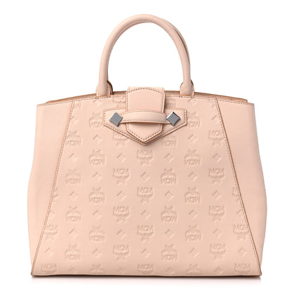 MCM Calfskin Ottomar Monogram Medium Essential Tote Bisque 1 of 12