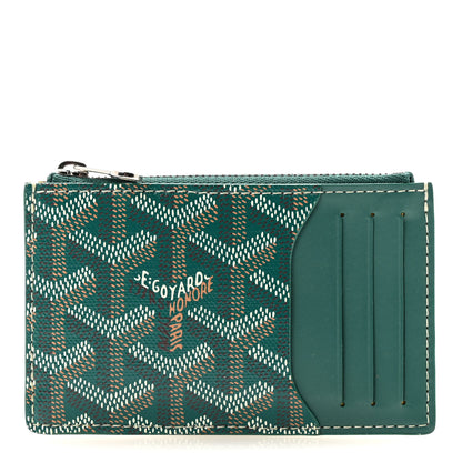 Goyard Goyardine Bourbon Zipped Card Holder Green 1 of 7