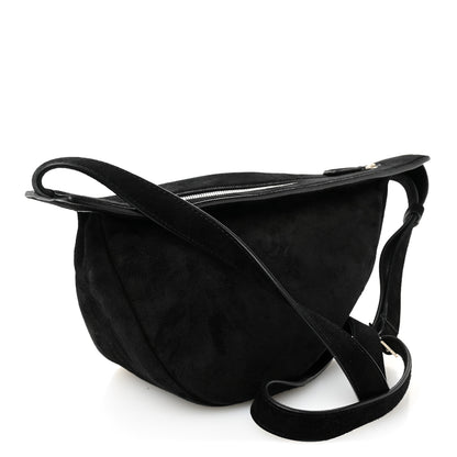 The Row Suede Small Slouchy Banana Bag Black 3 of 11