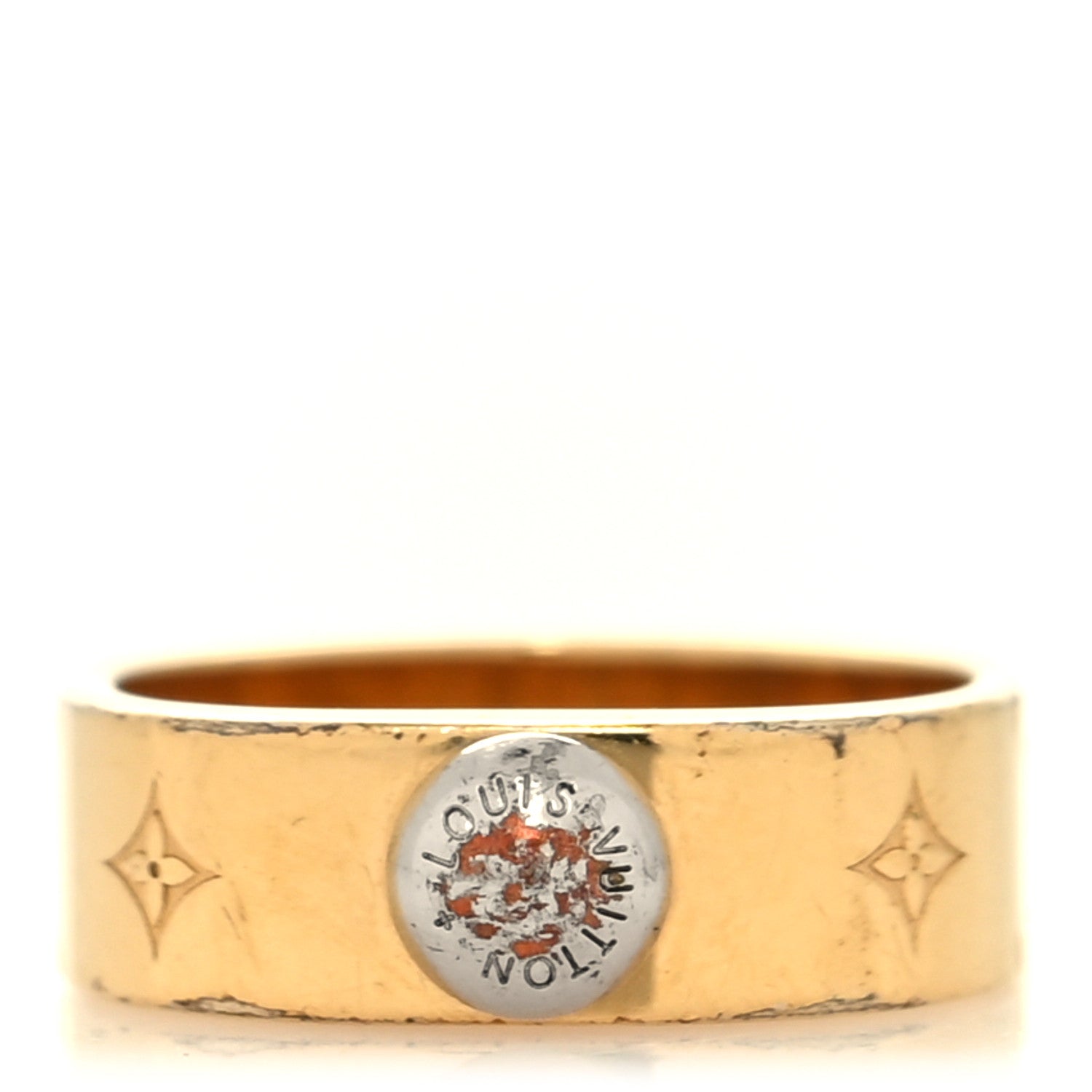 Louis Vuitton Monogram Nanogram Ring S Gold 1 of 5