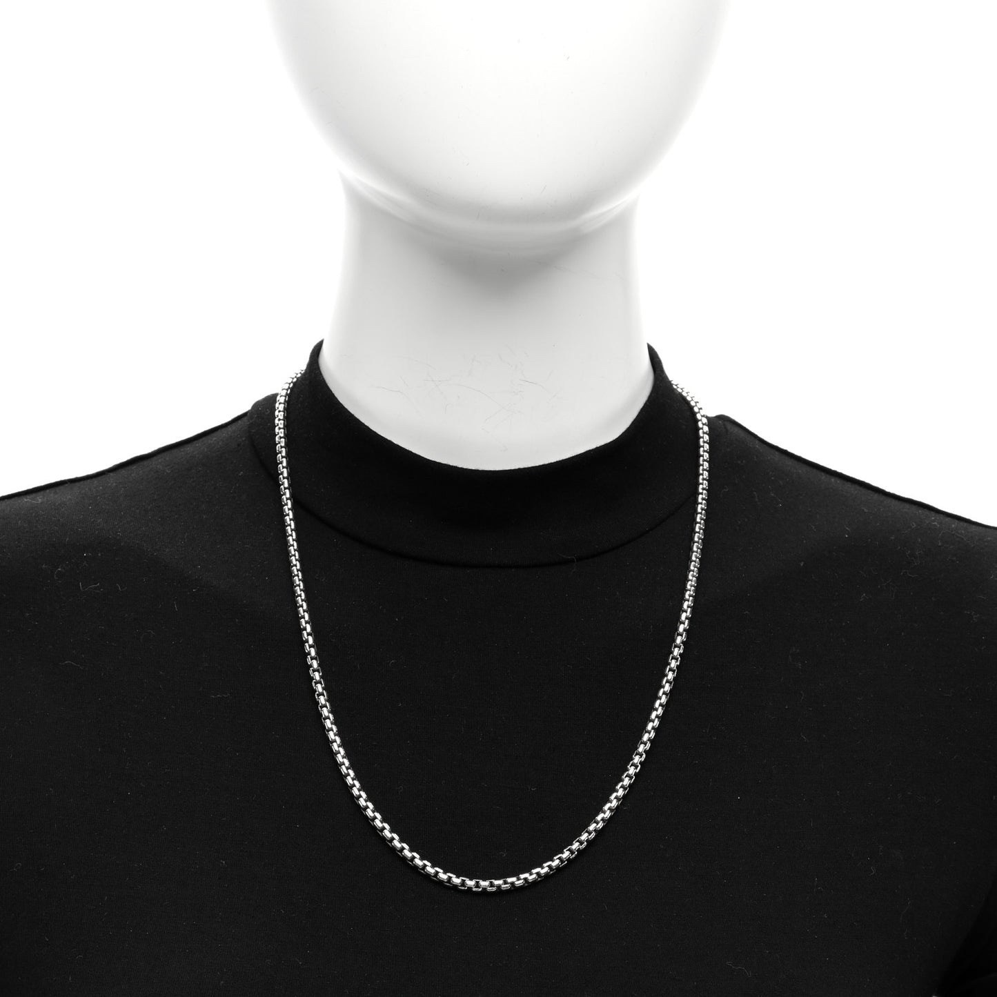 Sterling Silver 3.6mm Small Box Chain Necklace 22.5"