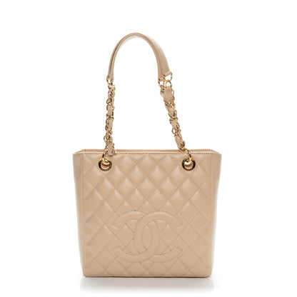 Chanel Caviar Quilted Petit Shopping Tote PST Beige Clair 1 of 7
