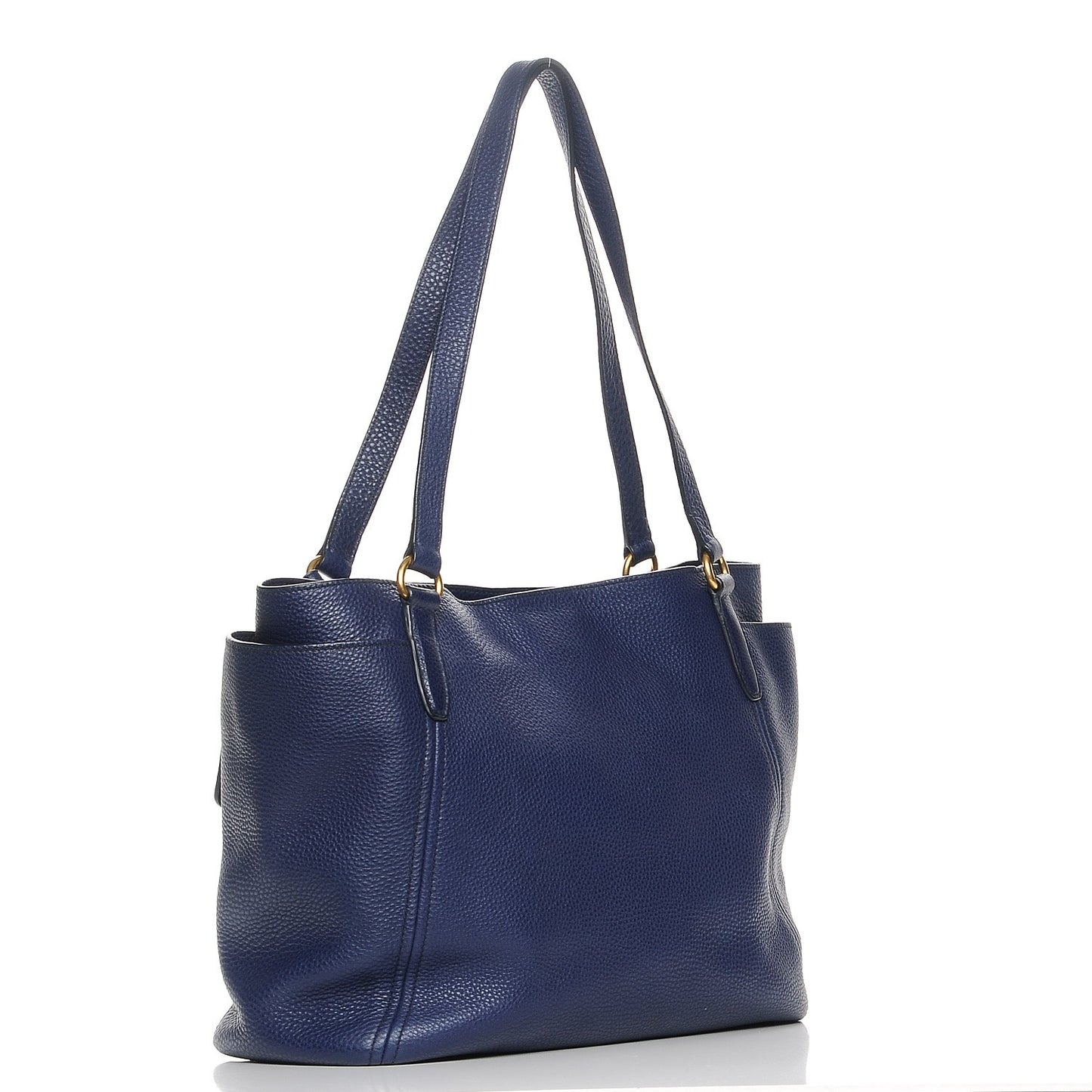 Vitello Daino Side Pocket Shoulder Bag Inchiostro