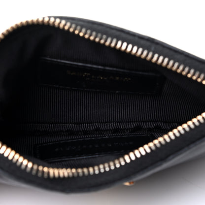 Saint Laurent Calfskin Matelasse Monogram Key Pouch Black 4 of 4