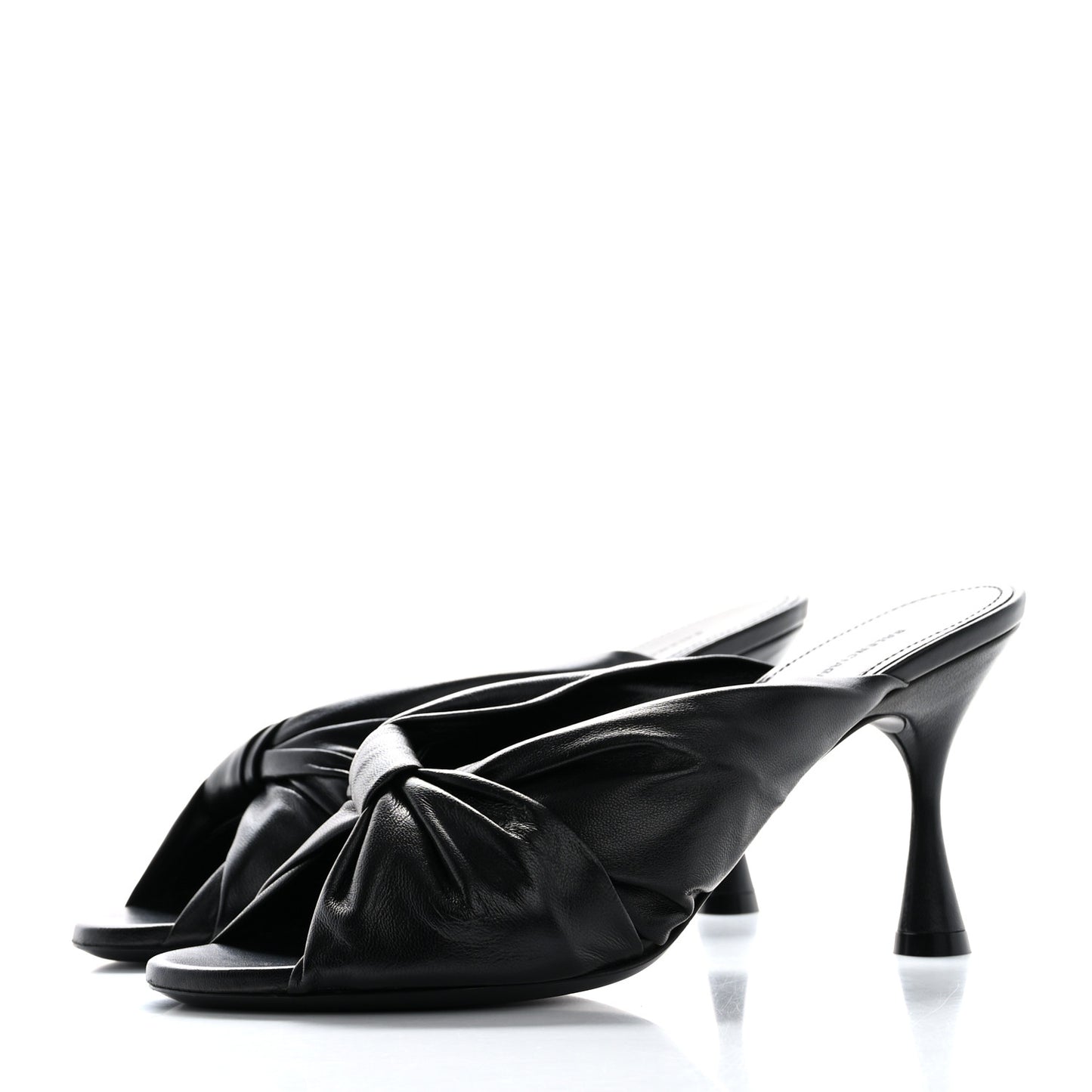 Smooth Nappa Drapy 80mm Sandals 38 Black