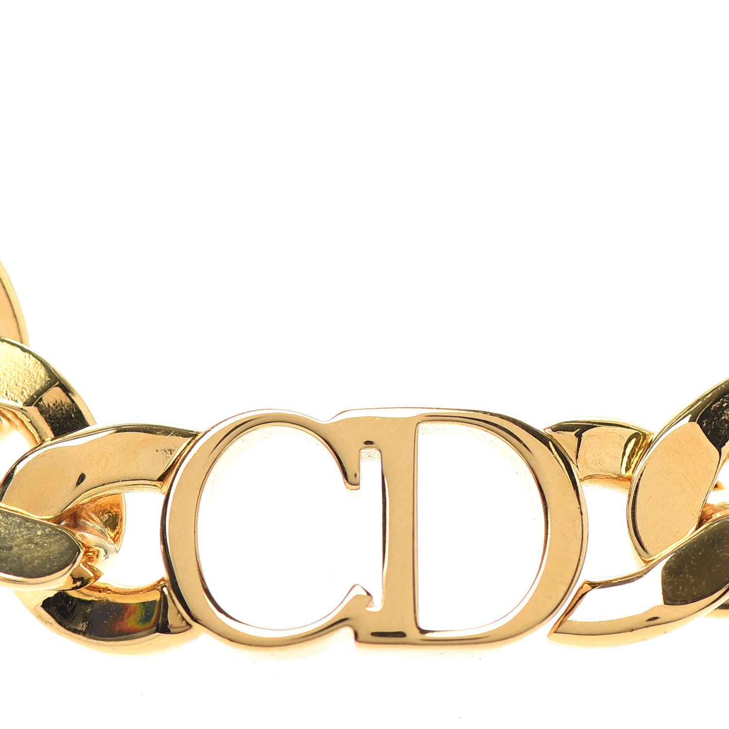 Christian Dior Metal Danseuse Etoile Chain Choker Necklace Gold 4 of 5
