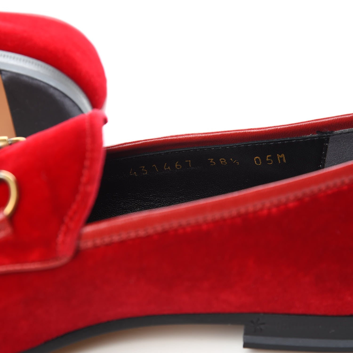 Gucci Velvet Horsebit Womens Jordaan Loafers 38.5 Hibiscus Red 8 of 9