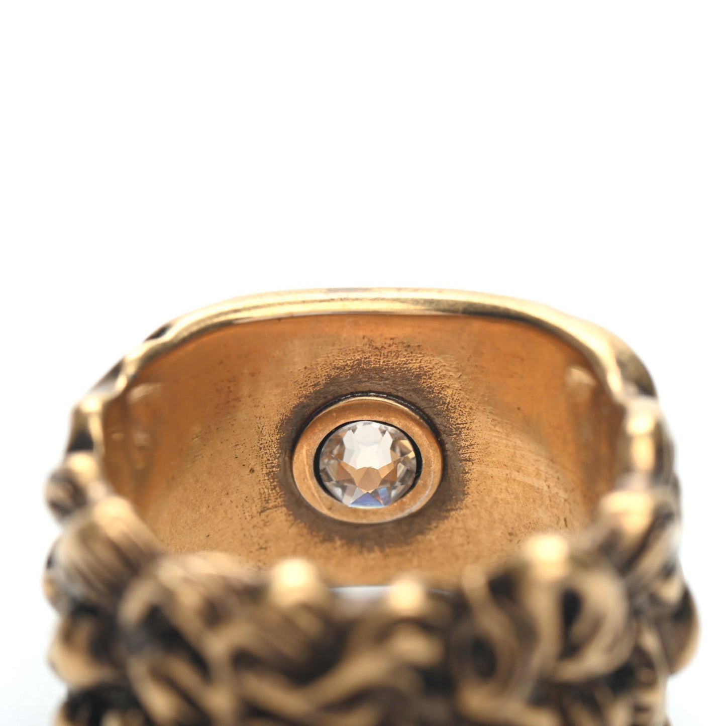 Metal Lion Mane Ring M Aged Gold