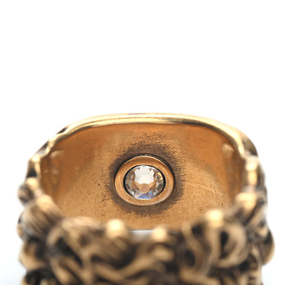Gucci Metal Lion Mane Ring M Aged Gold 7 of 8