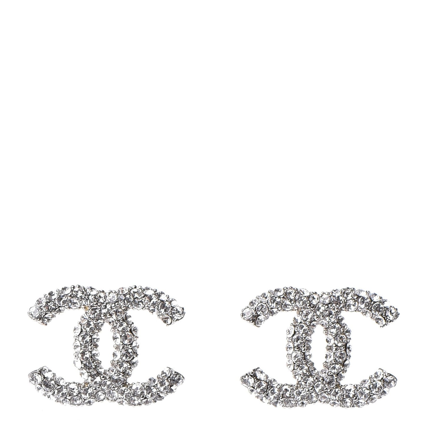 Crystal CC Earrings Silver