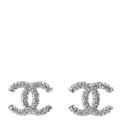 Chanel Crystal CC Earrings Silver 1 of 5
