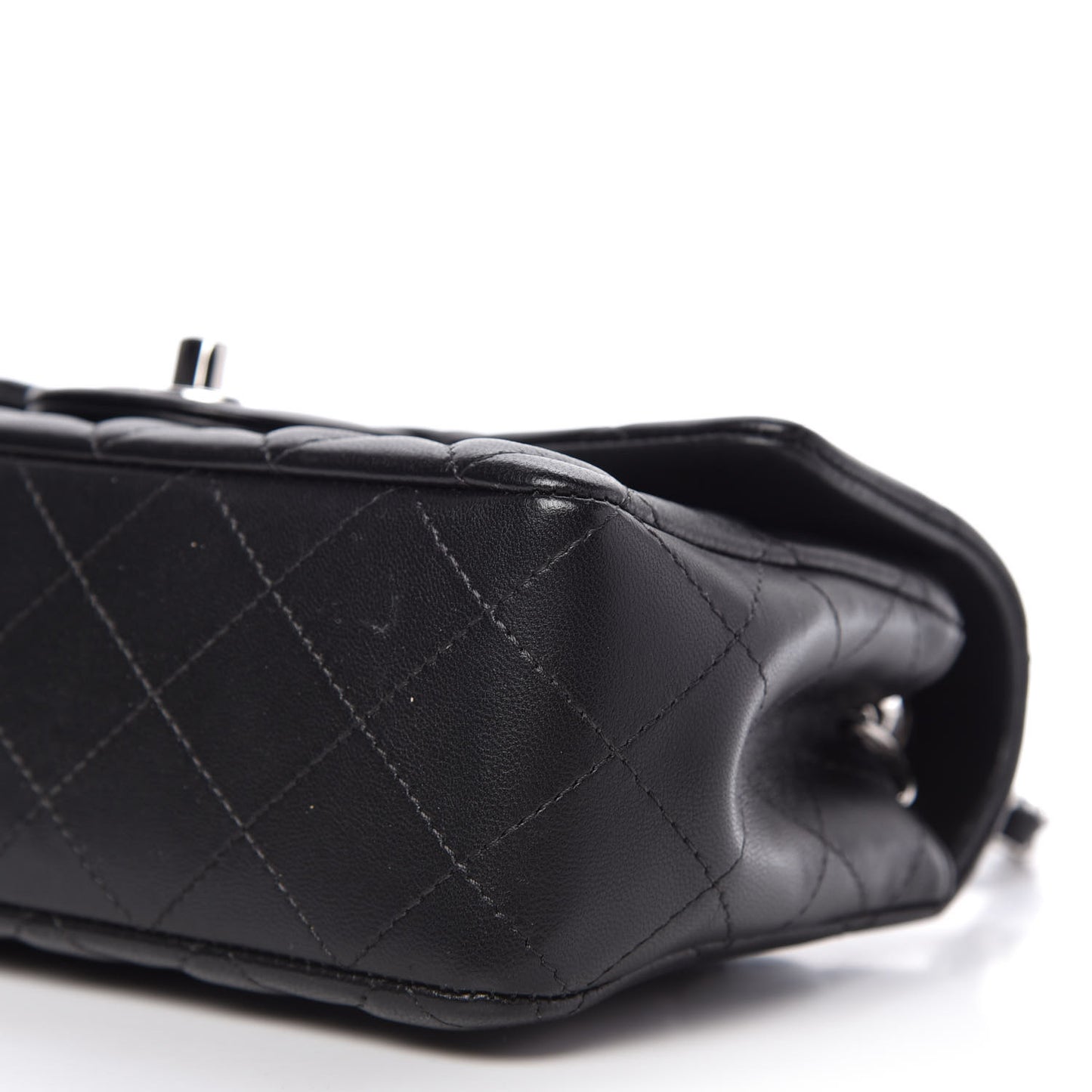 Lambskin Quilted Mini Rectangular Flap Black