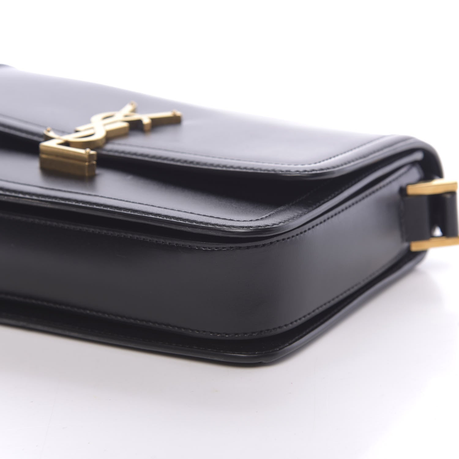 Saint Laurent Box Calfskin Monogram Medium Solferino Satchel Black 8 of 11