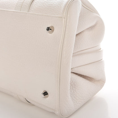 Christian Dior Calfskin Buckle Frame Satchel White 9 of 9