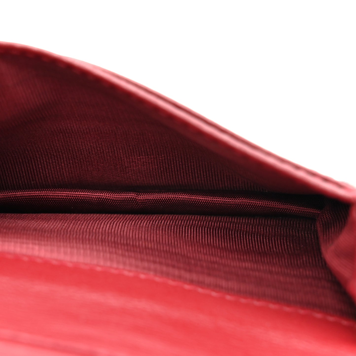 Patent Cannage Small Lady Dior Flap Card Holder Scarlet