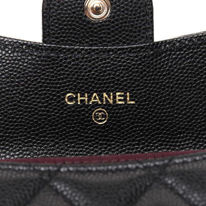 Chanel Caviar Quilted Flap Card Holder Chain Wristlet Black 8 of 12