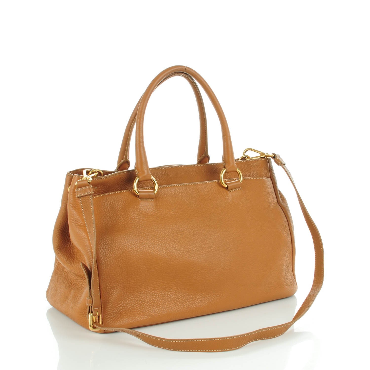Prada Vitello Daino East West Tote Ambra 3 of 10