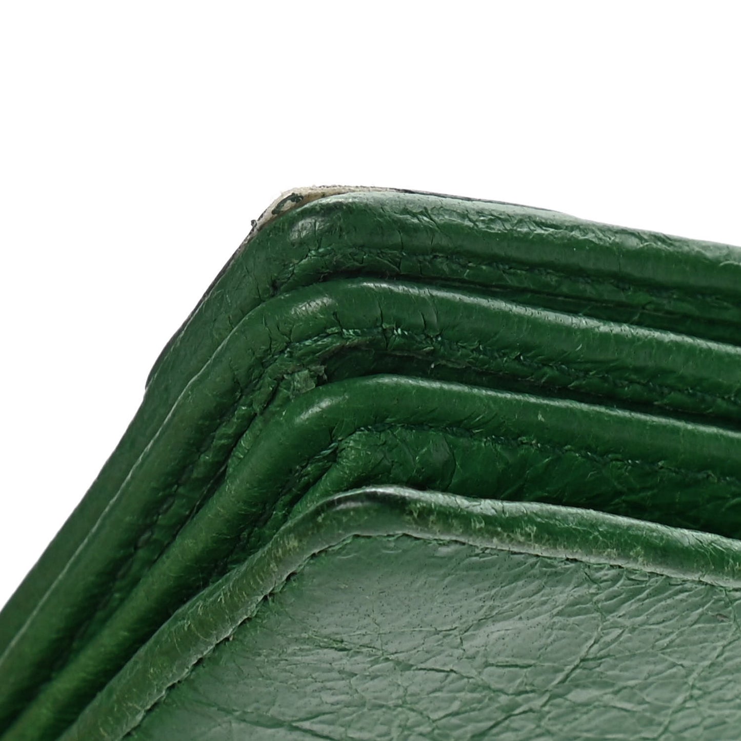 Agneau Arena Classic Gold Hardware Mini Wallet Vert Trefle