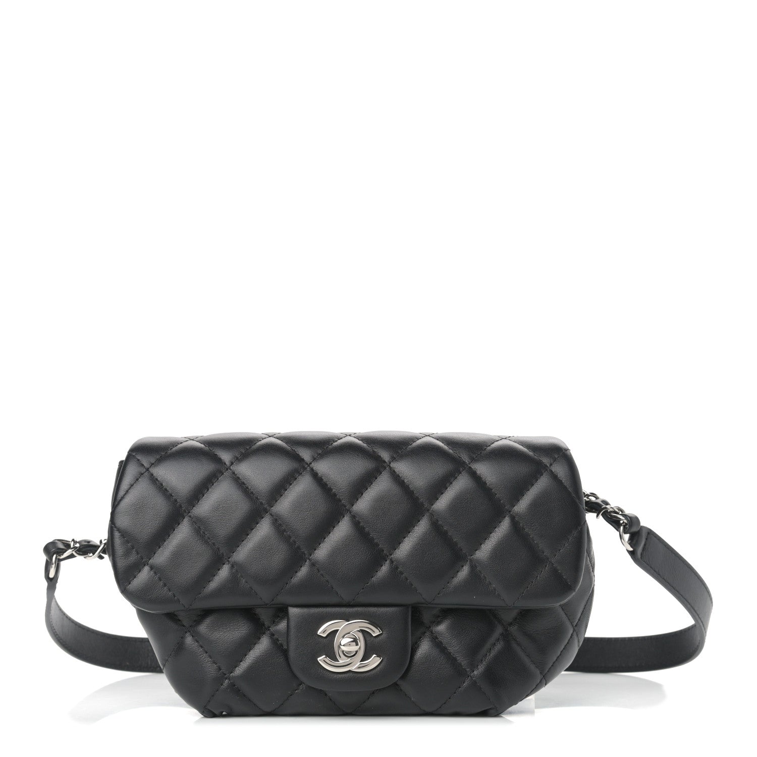 Chanel Calfskin Quilted CC Uniform Flap Belt Bag Black 1 of 9