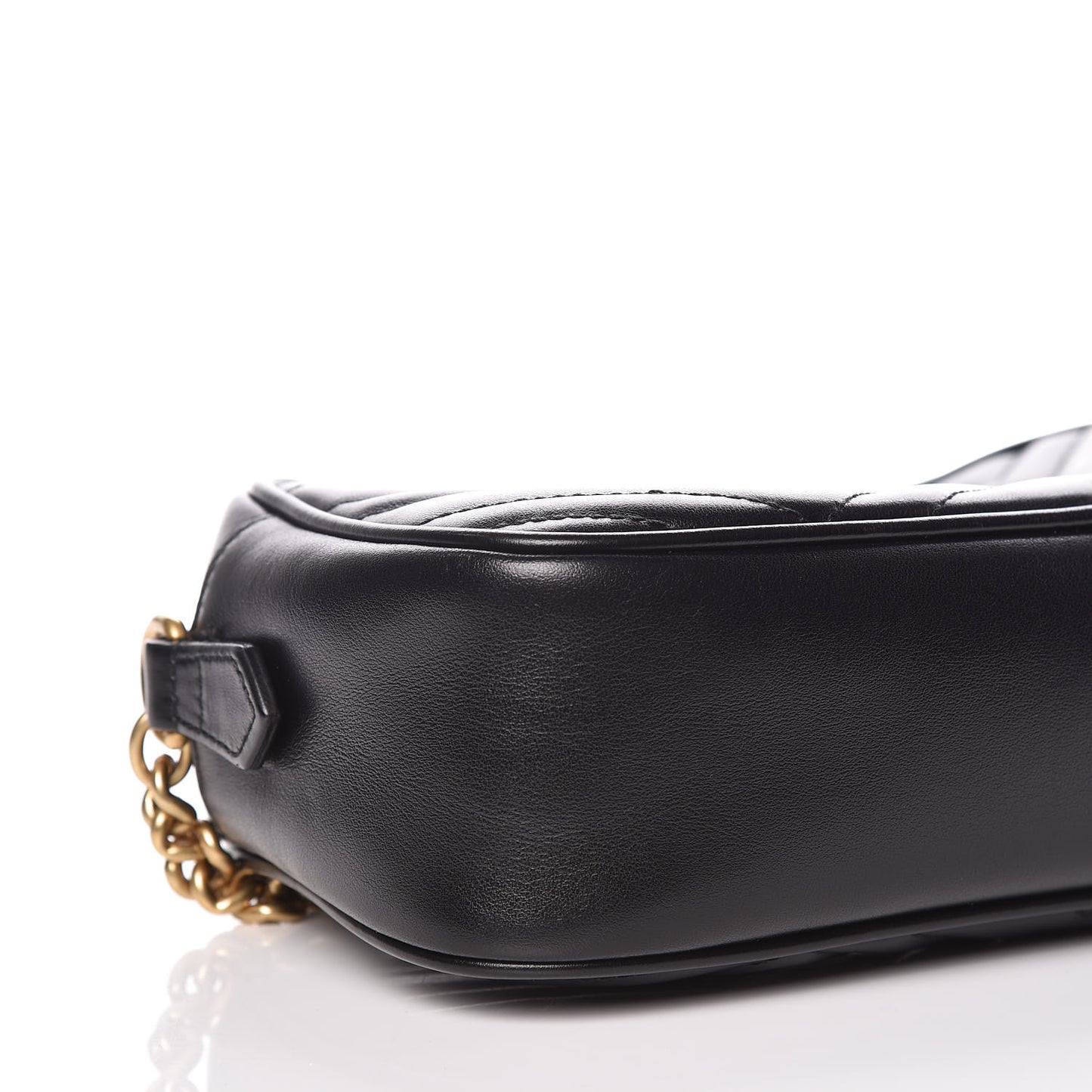 Calfskin Matelasse Small GG Marmont Chain Shoulder Bag Black