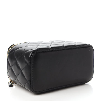 Chanel Lambskin Quilted Small Vanity Case With Chain Black 4 of 11