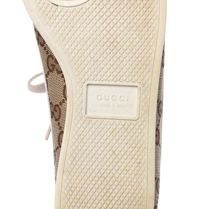 Gucci Suede Monogram Web Womens Falacer Sneakers 39.5 Nocciola Beige Mystic White Hibiscus Red 8 of 9